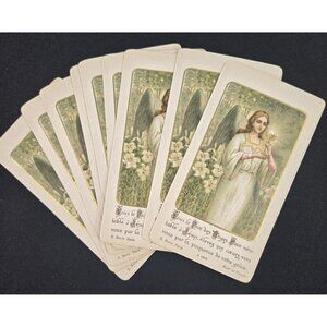 First Communion Angel Vintage NOS French Holy Prayer Cards Lot 10pc France